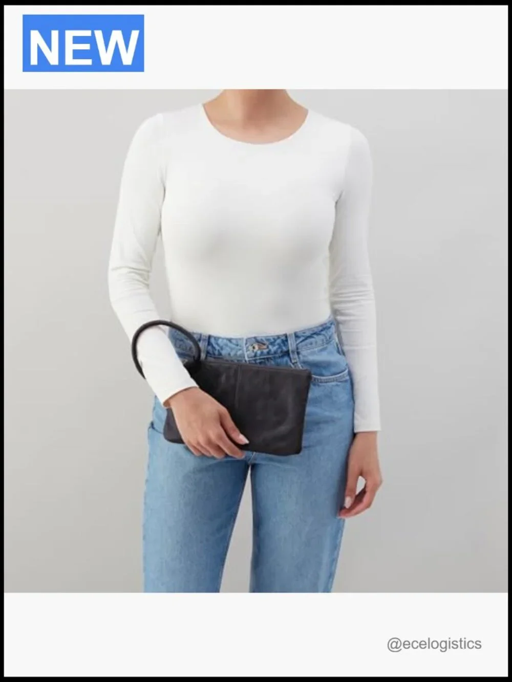Leather Wristlet Clutch Purse with Card Slots